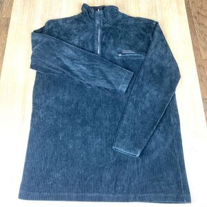 VTG Lauren Ralph Lauren Corduroy Quarter Zip‎ Black Pullover Woman's Size S